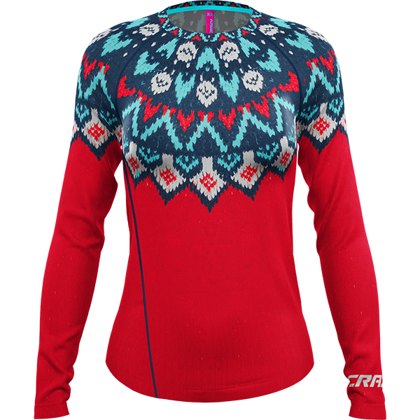 CRAZY LONG SLEEVED ARIA WOMAN NORWAY RED WOOL